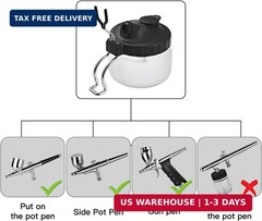 JOYABEST Airbrush Cleaning Pot with Holder – Weighted Glass Jar Waste Collector