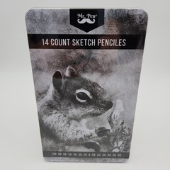 Mr. Pen Art Sketch Drawing Pencils 14 Pack 10B-6H Metal Case
