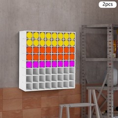 2PCS 64-Grid Paint Bottle Organizer, Wall-Mount Paint Holder, Paint Storage Rack
