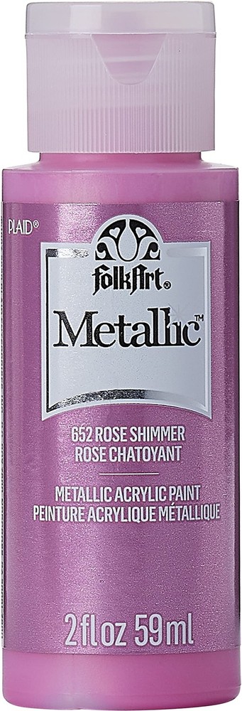 FolkArt Metallic Acrylic Paint in Assorted 2 Fl Oz (Pack of 1), Rose Shimmer
