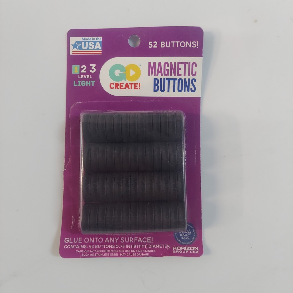 GO Create! 52 Magnetic Buttons 0.75″ Craft Magnets Art Supplies Made in USA New