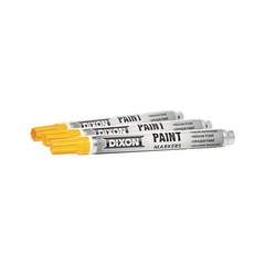 Dixon Industrial Paint Markers, Medium Tip, Box of 12 Markers, Yellow (80223)