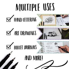 Craft ‘n’ Beyond Calligraphy Brush Pens 1 Count (Pack of 3), Black- Pack 3