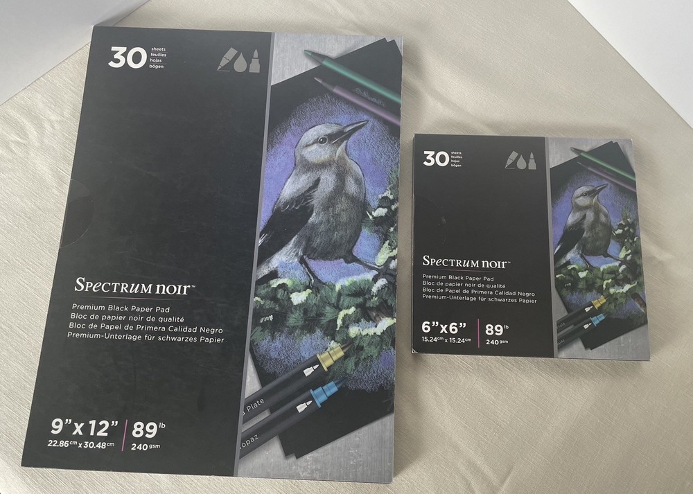 Spectrum Noir 2 Premium Black Paper Pads 30 Sheets Each – 6×6 & 9×12