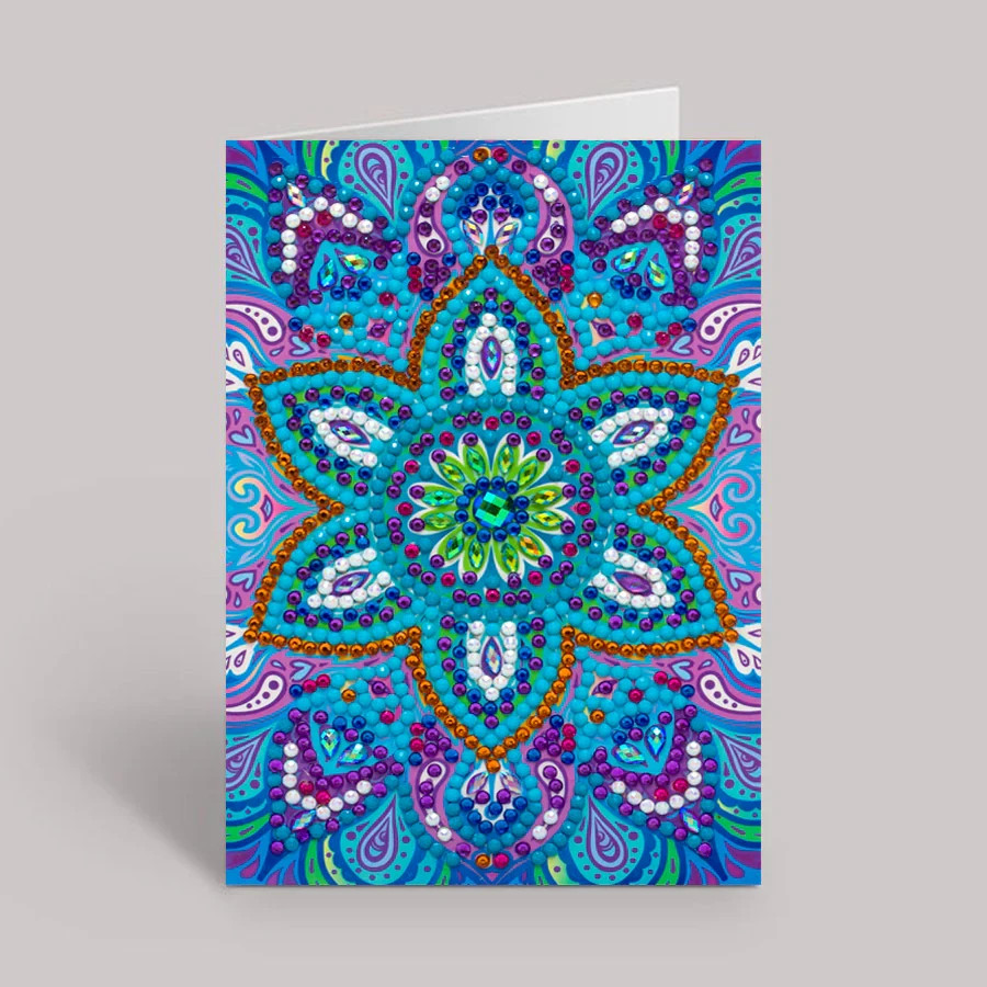 CraftBuddyUS CCK-10x15B3: Blue Mandala, Crystal Art Card 10x15cm