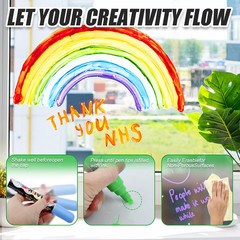 Window Chalk Markers for Cars, Liquid Chalk Marker Pens for Glass