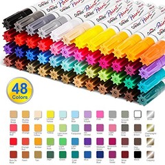 Paint Marker Pens – 48 Colors Permanent Oil Based 1 Count (Pack of 48)