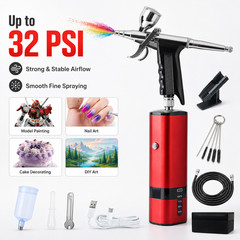Portable Airbrush Kit with Compressor Dual Action Airbrush Paint Spray Set