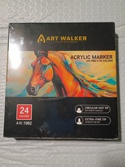 Acrylic Paint Marker 24 Pack 48 Colors Pen Set Brush Tip Water-Based Waterproof