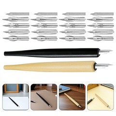 2Sets Drawing Dip Pen with Comfortable Wood Grip and Multiple Nibs for Comic Art