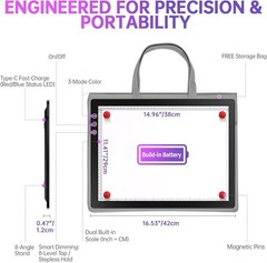 A3 Rechargeable Light Box LED Pad Tracing Drawing Board Diamond Painting Black