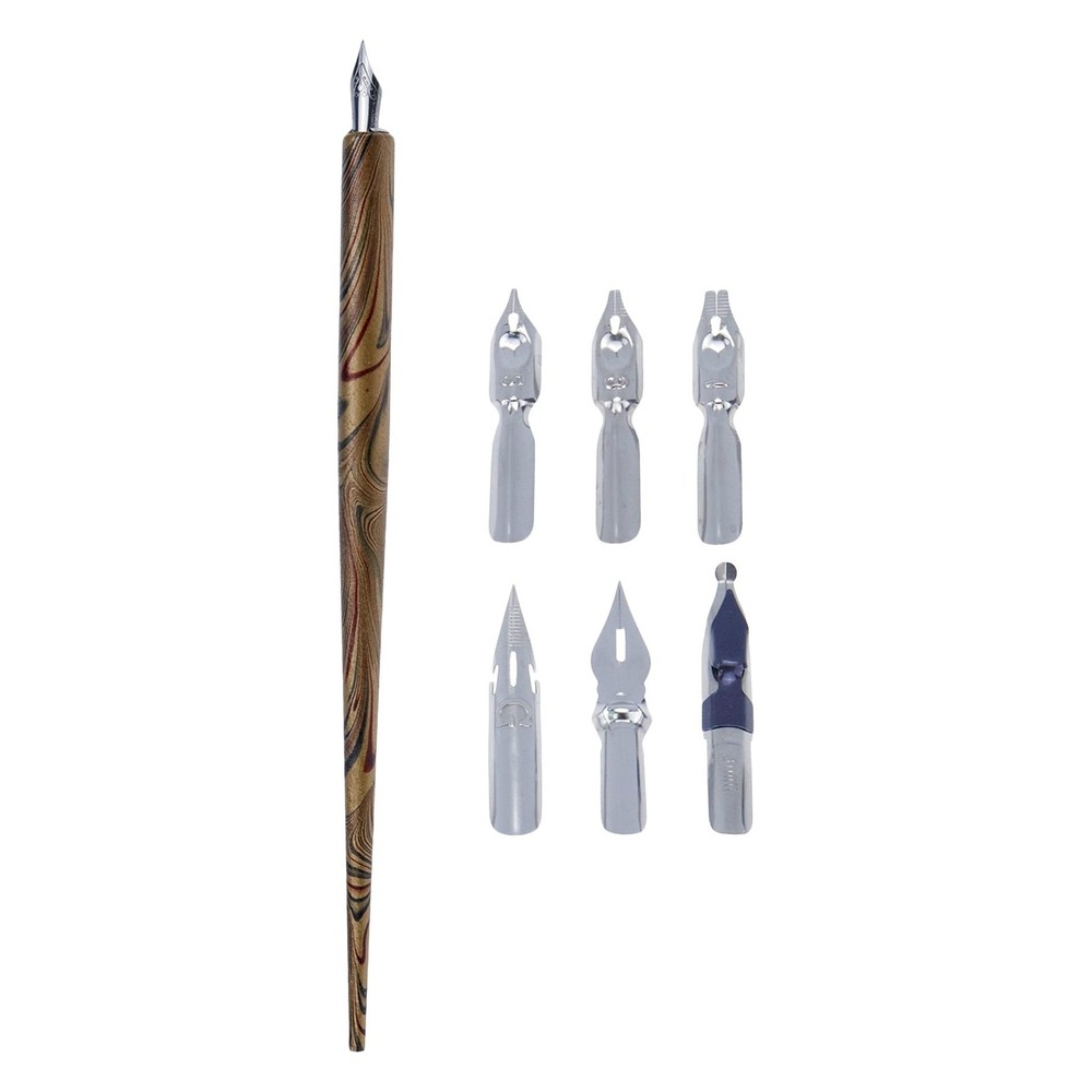 Wooden Dip Pen Drawing Dip Pen Set for Calligraphy Wrinting Painting, with 7 …