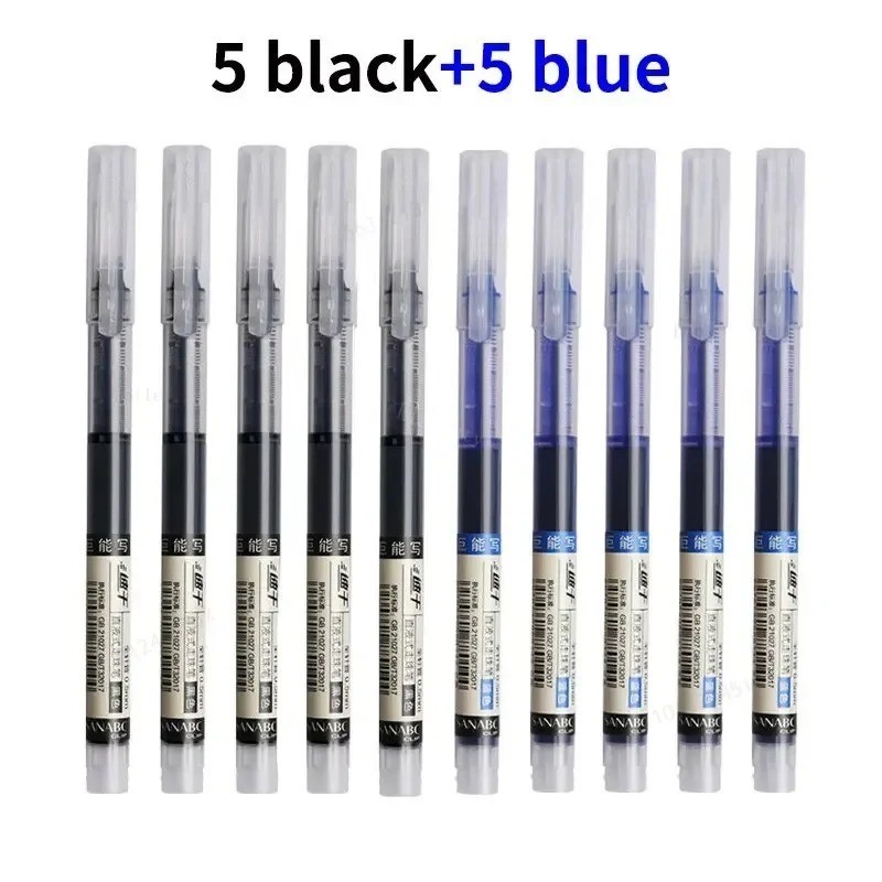 10Pcs High Quality Needle Tip Gel Pens Set Straight Liquid Ink Ballpoint Pens