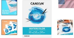Acid-Free Graduate Watercolor Pad, 20 Durable 9×12 Sheets for Artists & Students