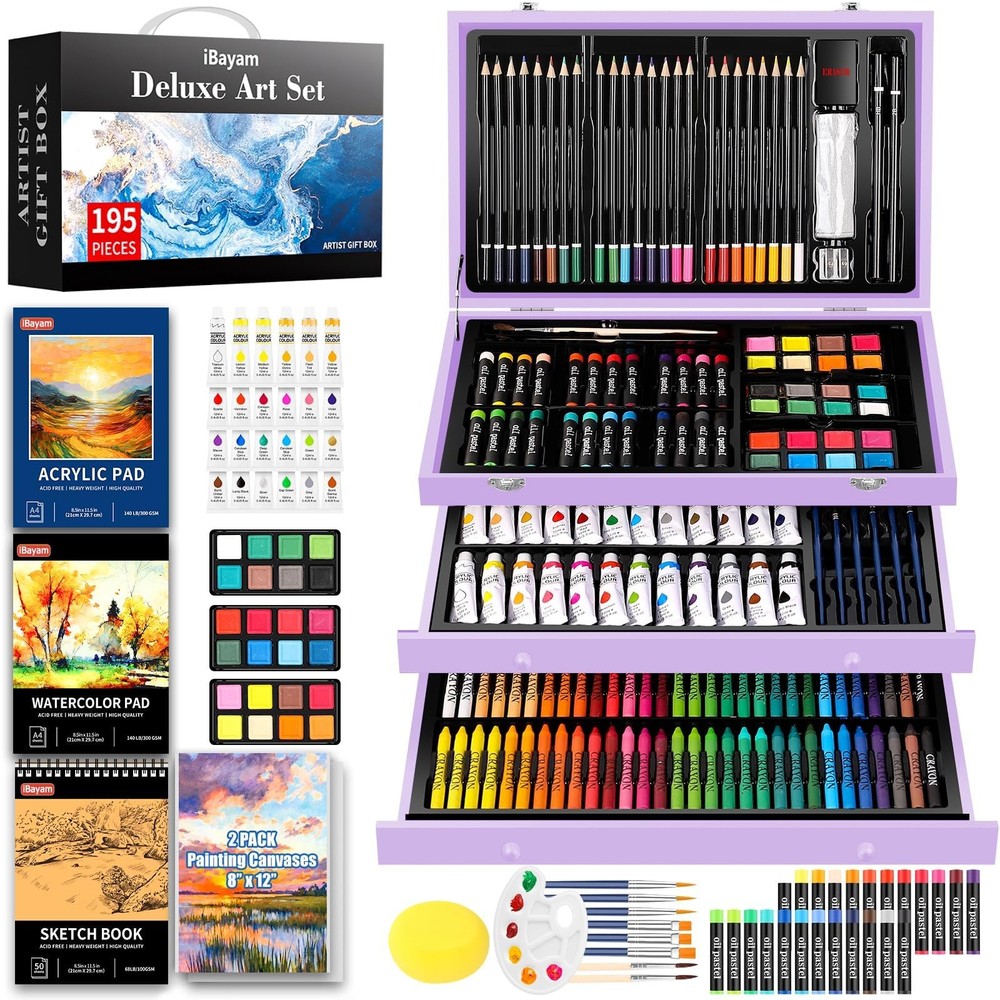 iBayam Teen Girl Gifts Trendy Stuff, 195Pack Art Kit Drawing Coloring Set for…