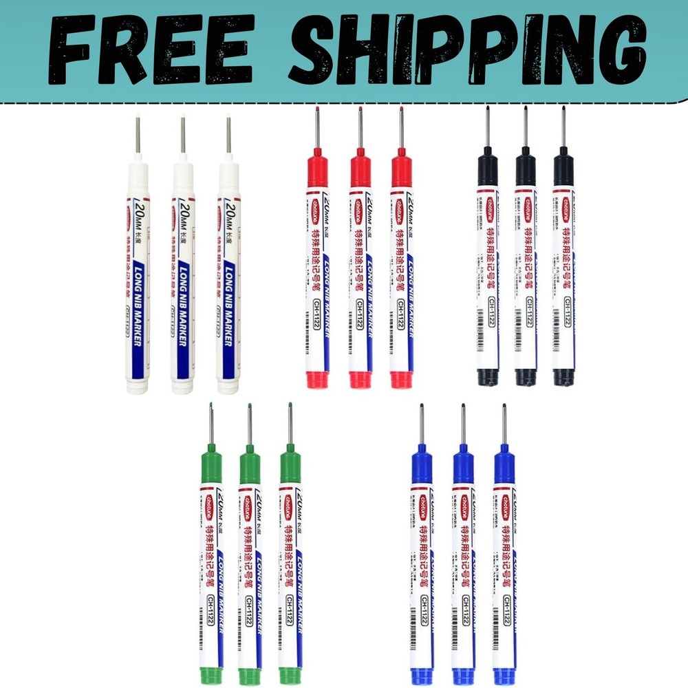 Long Head Deep Hole Marker Pens, 15PCS Long Nib Marker 20mm Quick Dry Waterproof