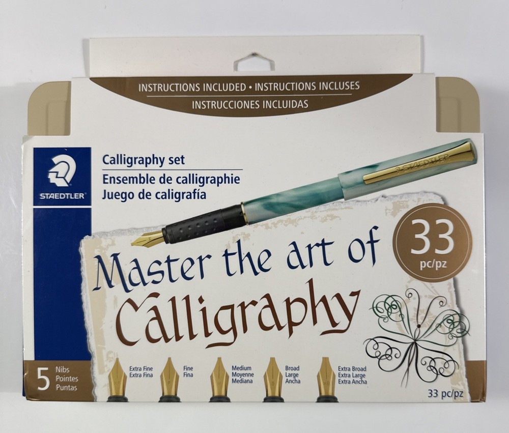 Staedtler 5 Nibs Calligraphy Pen Set Extra Fine, Fine, Medium, Bold, Extra Bold