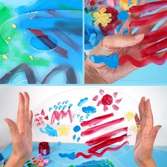 4PCS Paint Pallet Clear Premium Acrylic Paint Palette, Easy Clean Transparent No