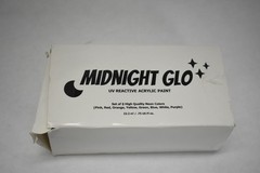 Midnight Glo UV Reactive Acrylic Paint Set 8 Neon Colors 0.75oz Craft DIY USA