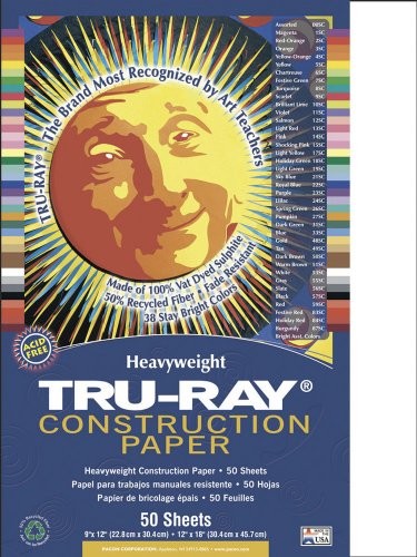 Tru-ray Construction Paper – 9″ X 12″ – White (PAC103026)
