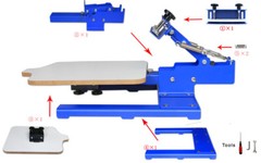 Tiltable 1 Color Screen Press with Adjuestable Pallet T-Shirt Screen Printing