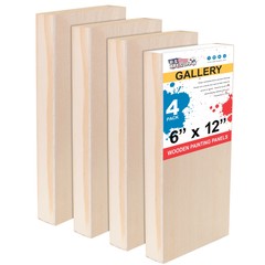 6″ x 12″ Gallery 1-1/2″ Profile Depth Artist Wood Pouring Panel Boards Pack of 4