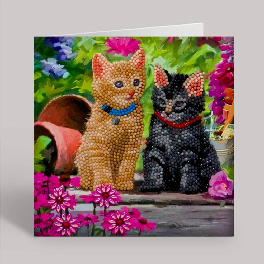 CraftBuddyUS CCK-A53: “Cat Friends” Crystal Art Card 18 x18cm