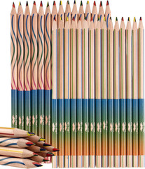 – Rainbow Pencils Bulk, 30 Pack, 4-In-1 Multi-Color Rainbow Colored Pencils, Vib