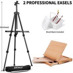 187Pcs Professional All-in-One Art Painting Kit with Aluminum & Beech Wood Ea…