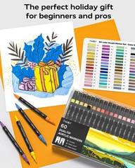 24 Colors Dual Tip Acrylic Paint Pens for Wood Glass Rock Fabric DIY Art Crafts
