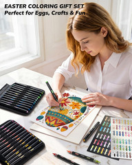 Acrylic Brush Markers, 96 Colors Brush Tip Acrylic Marker Set, 48 Dual-Tip Water