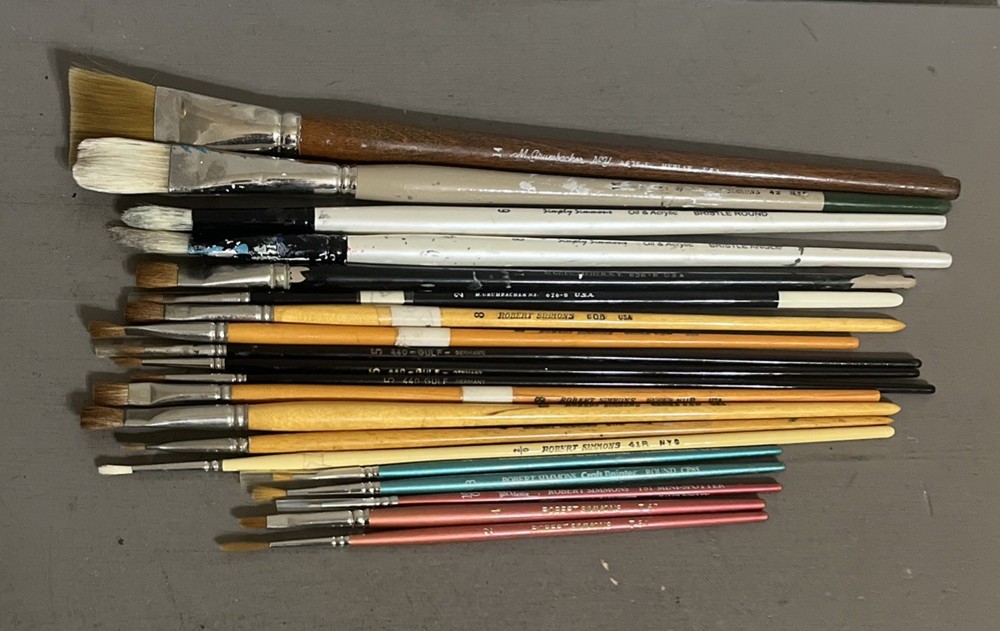 Artist Paint Brushes Lot Of 20-Simmons, Grumbacher, Gulf, Simply Simmons