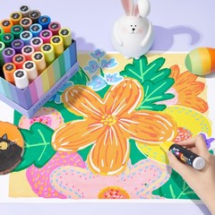 30 Color Acrylic Jumbo Markers 15mm Jumbo Felt Tip, Acrylic Paint Pens for Ro…