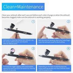 Dual Action Airbrush Gravity Feed 0.3mm Gun Spray Nail Art Paint Tattoo Tool Set