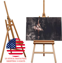 ARTIFY Large Solid Beechwood Painters Easel with Brush Holder for Adults