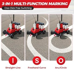 Parking Lot Striping Machine, 3-IN-1 Straight &Freehand Curve &Circle