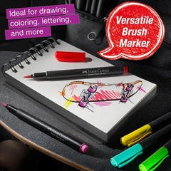 10 PCS Black Edition Felt Tip Pen Soft Brush Nib Colors Markers Art