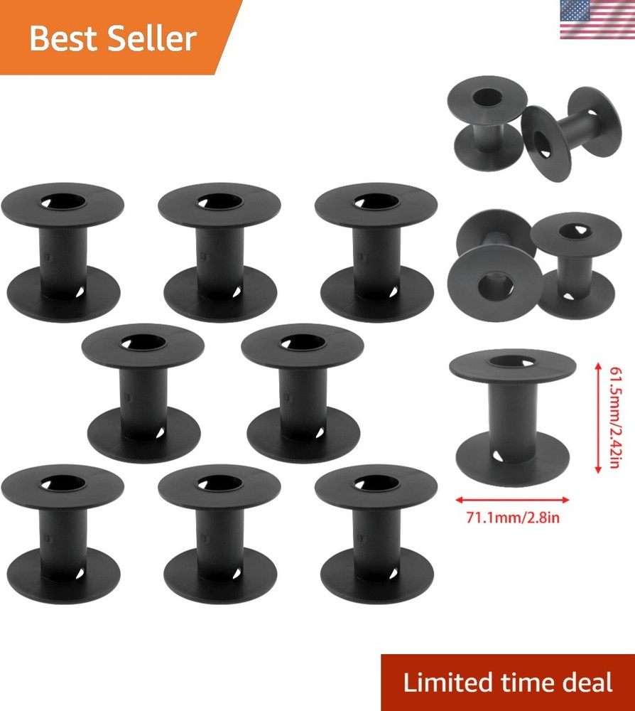 Plastic Spool Empty Plastic Spool 71mm/2.8inch Empty spools Black -8PCS