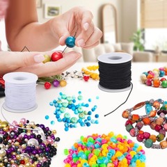 Stretchy String for Bracelets, 2 Rolls 0.8mm,1 mm,1.2mm,1.5mm,330 Feet Sturdy El
