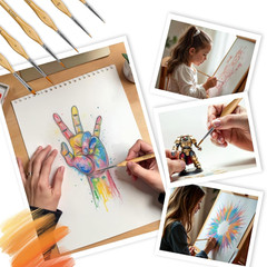 6Pcs Miniature Paint Brushes Set with Triangular Handles – for Acrylics, Oils…