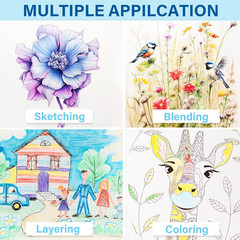48 Colored Pencils Set Pre Sharpened Art Drawing Sketching Coloring Supplies
