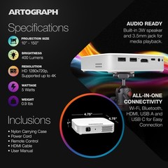 Artograph Smart HD Digital Art Projector w/ Remote & Adjustable Projector Stand