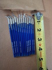 Artist Paint Brushes Precision Minature Detail Natural Angle Wood Metal Vtg 10