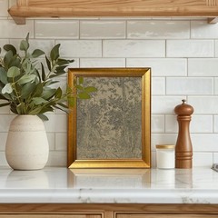 Vintage Gold Framed Canvas Wall Art Antique Sketch Landscape Print Dark Moody…