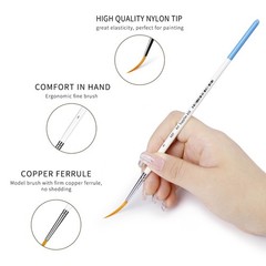 XDT#830 Rigger Artist Paint Brush 6 Piece Set Extra Long Fine Point Liner Tip…