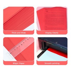 M&G 100 Sheets Red Copy Printing Paper, 8.3 X 11.7 inch Color Printer