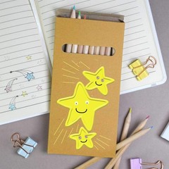 12 x ‘Shooting Star Party’ Long 178mm Coloured Pencils / Pencil Set (PE00068069)