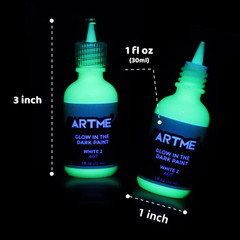Glow in The Dark Paint, Glow Paint Set of 12 Bright Colors 30ml/1oz, Long Las