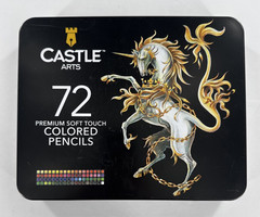 Castle Arts 72 Premium Soft Touch Colored Pencils Tin Open Box READ