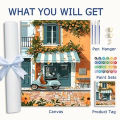 Street Paint by Numbers Kit for Adults DIY City Canvas Art 16×20 Inches